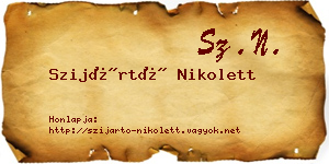 Szijártó Nikolett névjegykártya