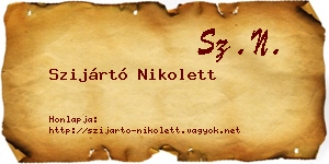 Szijártó Nikolett névjegykártya